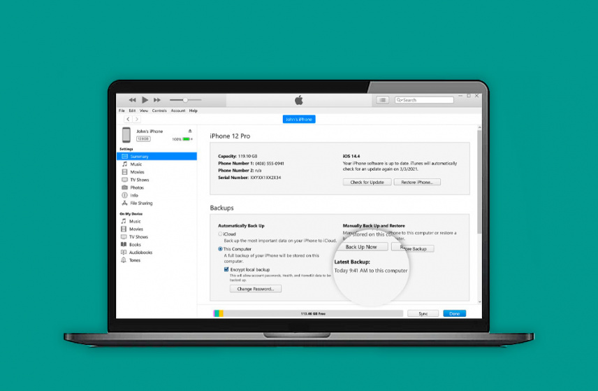 Создание резервной копии iPhone, iPad или iPod touch на Windows